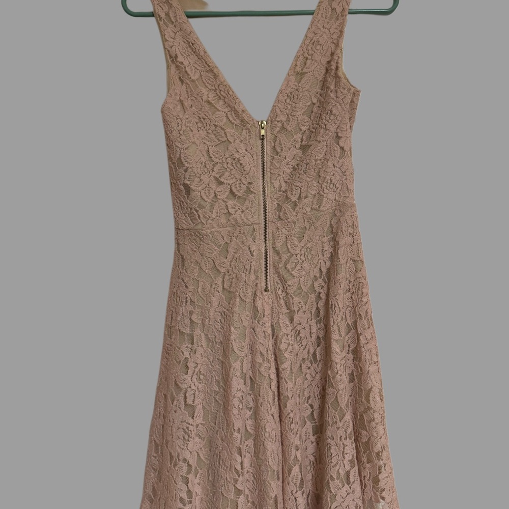 Pink Sleeveless V-Neck A-Line Mini Dress